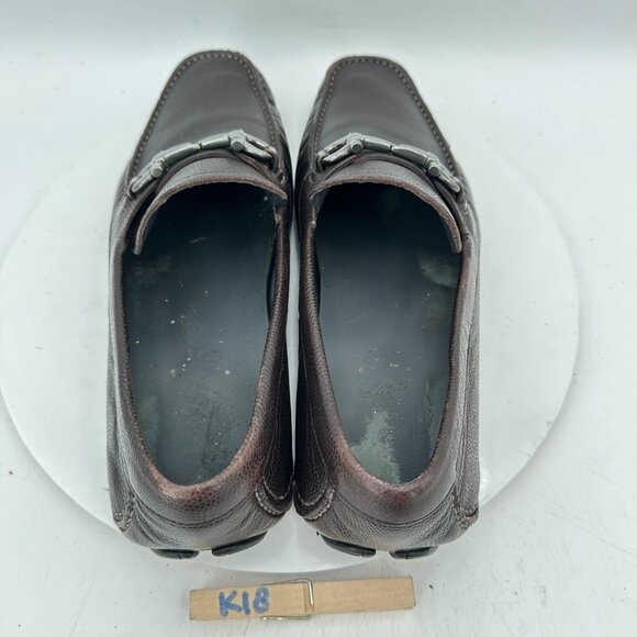 Salvatore Ferragamo Dark Brown Loafers with Silver Accents